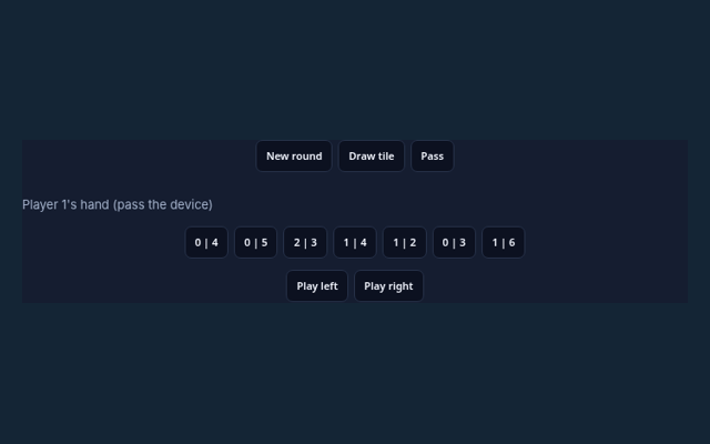 Dominoes game board